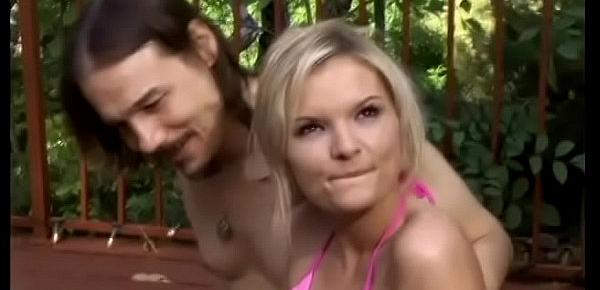  A lean, gorgeous blonde slut Cassie Courtland gets drilled by a horny dude with long hair